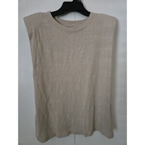 VELVET BY GRAHAM & SPENCER Anthropologie Tank Top Women's M Tan 100% Cotton USA